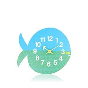   Zoo Timer Fish Wall Clock, Blue/Green 