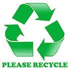 PLEASE RECYCLE STICKER for trash bins & cans. GO GREEN