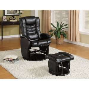  Ardelis Gliding Chair with Ottoman in Black Finish