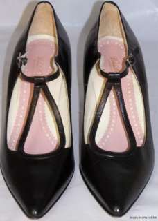 Women Shoes BROOKS BROTHERS PUMPS Size 8.5M Leather Black ITALY  