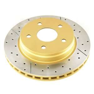   Street Gold Cross Drilled and Slotted Front Vented Disc Brake Rotor