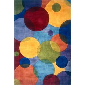 Multi color circles contemporary New Wave collection hand tufted 8.00 