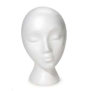  Female Styrofoam Display Head White 7 x 10 inch Arts, Crafts & Sewing