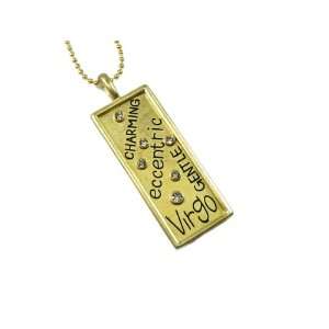  Virgo Two Sided Zodiac Pendant / Necklace with Sign Traits 