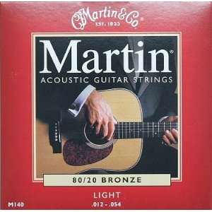  Martin 80/20 Bronze Round Wound Light Acoustic Strings   3 