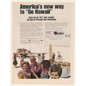  1967 Berry World Travel Private Jet Hawaii Vacation Print 