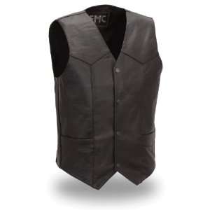 First Manufacturing Black Size 62 Tall 4 Snap Mens Classic Vest