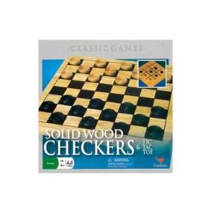  Solid Wood Checkers and Tic Tac Toe Toys & Games