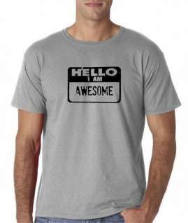 Mens Hello I Am Awesome Funny T Shirt Tee  