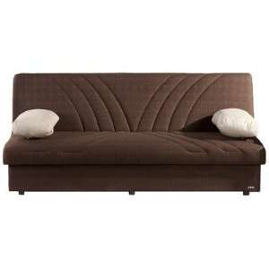  Max Three Seat Armless Sleeper Sofa in Natural Brown 