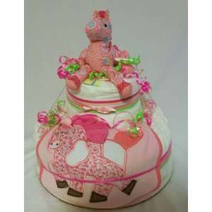  Baby Girl Shower/Baby Gift Pink Horse Diaper Cake: Baby