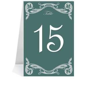  Wedding Table Number Cards   Vizcaya Deep Emerald #1 Thru 