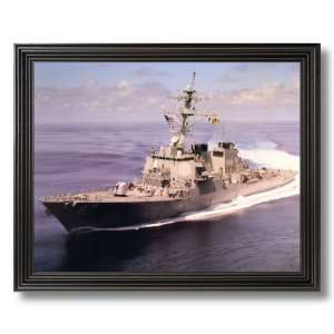  USS Cole Guided Missile Destroyer Military Picture Black 