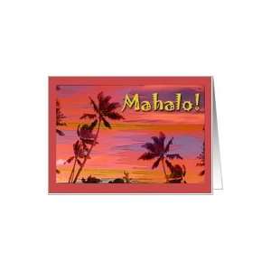  Mahalo Thank You Hawaiian Sunrise Card Health & Personal 