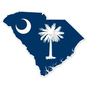  South Carolina Map Flag car bumper sticker 5 x 4 