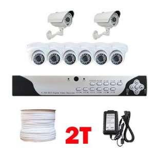  Complete 8 Channel CCTV DVR (2T HD) Surveillance Video System 