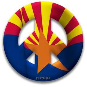  Peace Symbol Window Cling of Arizona Flag 