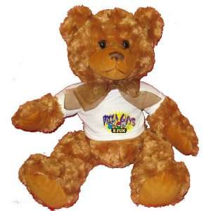  PIZZA GUYS R FUN Plush Teddy Bear with WHITE T Shirt Toys 