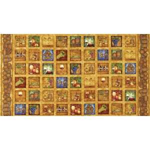  44 Wide Through The Grapevine Panel Tan Fabric By The 