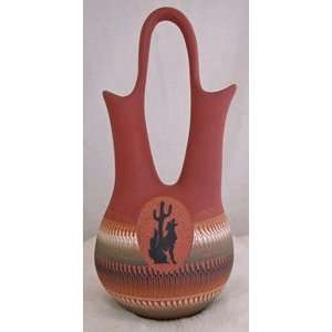  Navajo Native Indian Etched Wedding Vase