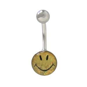   Ring Surgical Steel with Holographic Smiley Face   F111 80 Jewelry