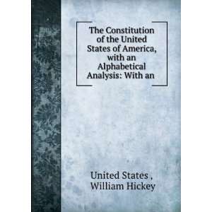   Alphabetical Analysis With an . William Hickey United States  Books