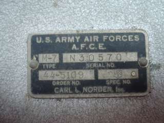 Carl Norden Inc. BOMBSIGHT STABILIZER FLIGHT GYRO M 7 WWII 1944 Very 