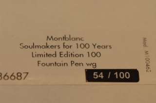 MONTBLANC SOULMAKER SOLID GOLD FOUNTAIN PEN # 54/100 REAL DIAMOND 