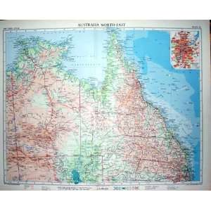  Colour Map 1958 Australia Plan Brisbane Rockhampton