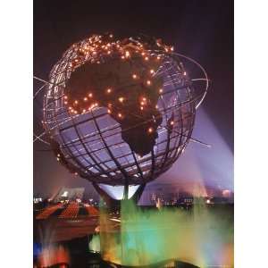  Unisphere Globe Illuminated in Darkness of Worlds Fair 
