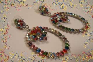   Radiant Crystal Dangle Earrings Drag Queen Pageant Wear Up/Down  