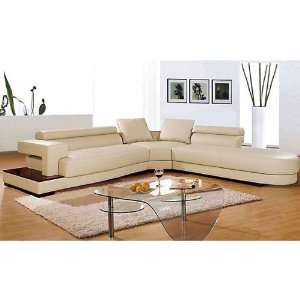    Tosh Furniture Faenza Modern Leather Sectional Sofa