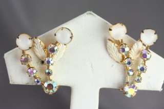 Vintage Costume Jewelry Austria AB Rhinestone Earrings  
