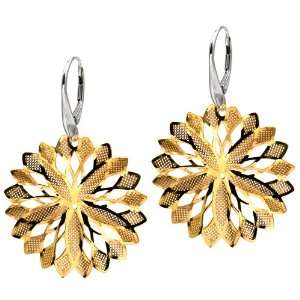 Sterling Silver Laser Cut Hamilton Gold Plated Color Flower Large 
