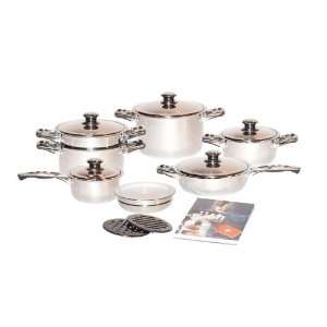 Millerhaus 17 Piece T304 Stainless Steel Cookware Set with 7 ply 