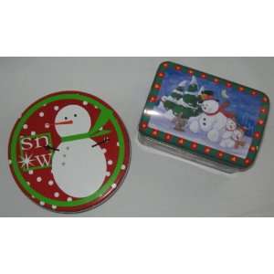   Snowman Christmas Holiday Tin for Crafts or Cookies: Everything Else