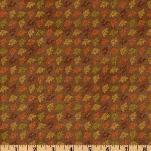  44 Wide Back Country Autumn Leaves Brown Fabric By The 