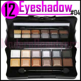 PRO 12 Ultra Shimmer Color Eyeshadow Makeup Palette with Brush   #04 
