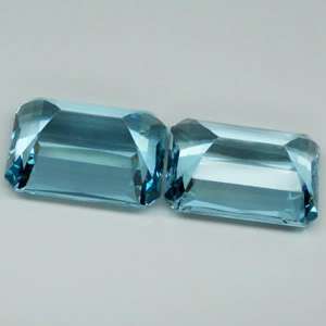 Blazing Pair 40.5ct. Blue Aquamarine~Emerald  