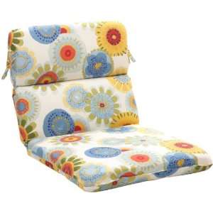  Pillow Perfect Outdoor Multicolored Floral Round Chair 