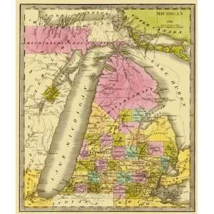   STATE OF MICHIGAN (MI) BY JEREMIAH GREENLEAF 1841 MAP