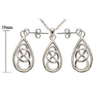 Silver Celtic Knot Earring & Pendant set   Comes with 16 silver link 