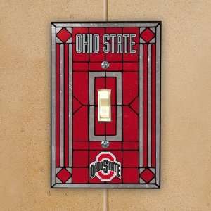  NCAA Ohio State Buckeyes Scarlet Art Glass Switch Plate 