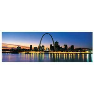 Arch St.Louis and Skyline at Night, Missouri by unknown. Size 54.00 X 