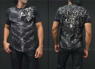 Affliction Tee T Shirt Dark Void Flame MMA T Shirt Black S NWT  