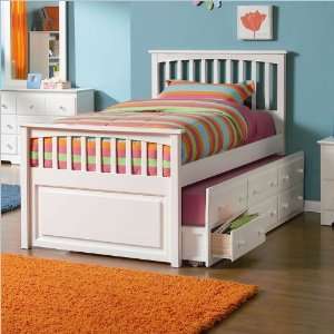 Twin Atlantic Furniture Mates Storage Bed with 3 Drawer Trundle in 