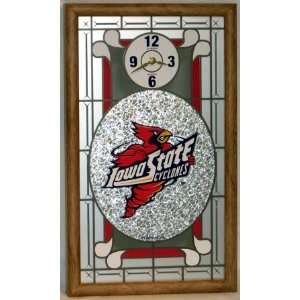 Iowa State Stained Glass Wall Clock