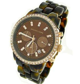   MK5366 Mother of pearl Round Dial Brown Plastic Womens Watch  