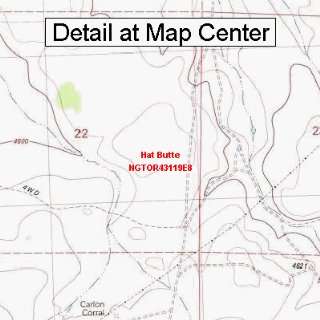  USGS Topographic Quadrangle Map   Hat Butte, Oregon 