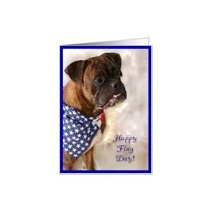 Happy Flag Day Patriotic Boxer Dog Card Health & Personal 